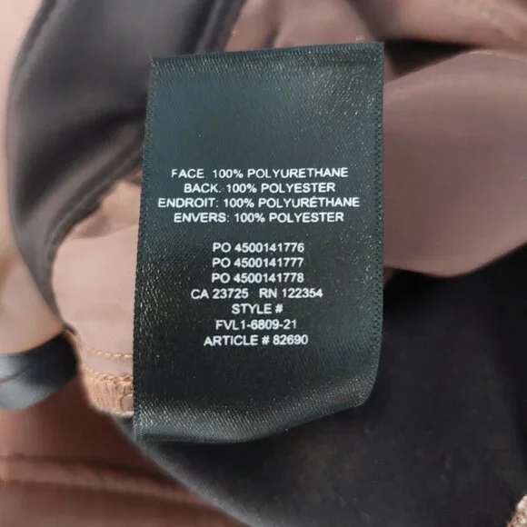 BABATON Brown Faux Leather Trousers 8 Caramel Sharp Polished Business Tailored - Picture 8 of 11